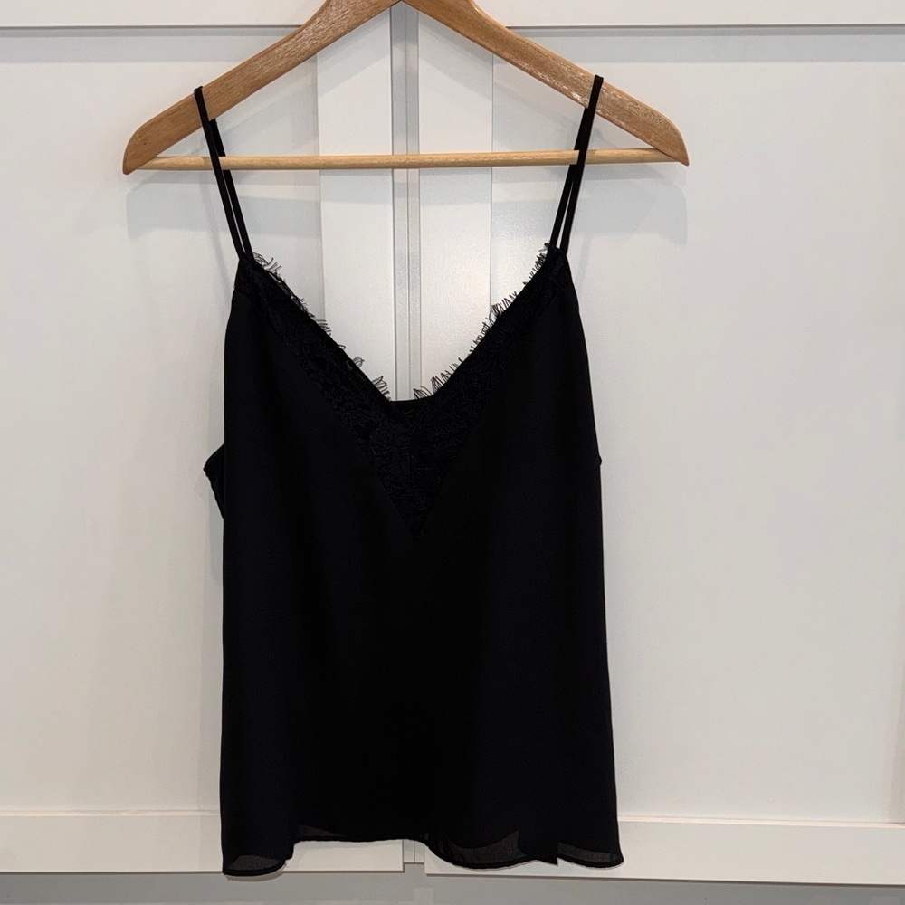 Abound Elegant Black Camisole with Delicate Trim